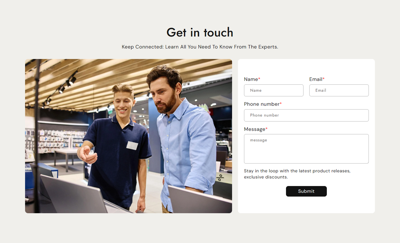 Contact Form with Image Desktop Preview 1