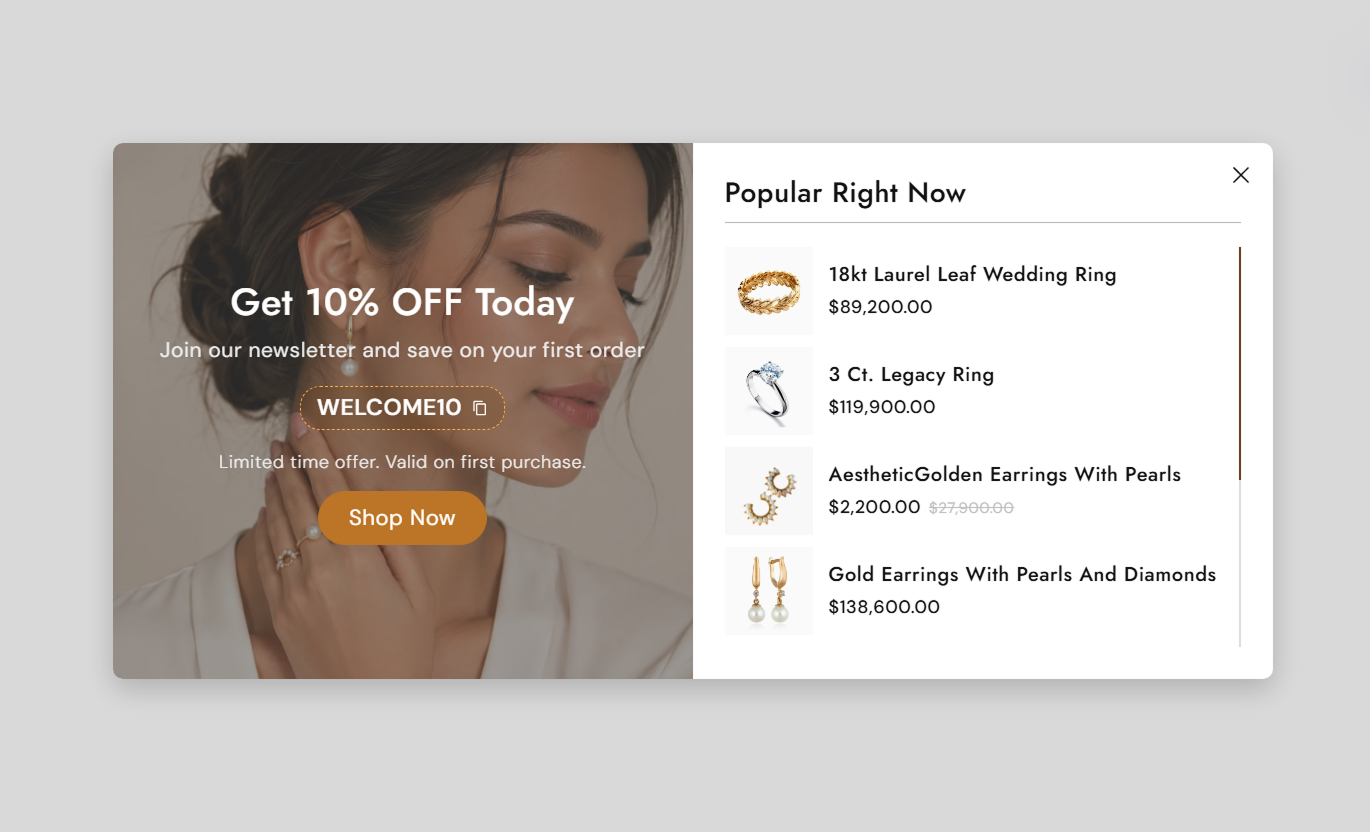 Discount Popup section preview 1