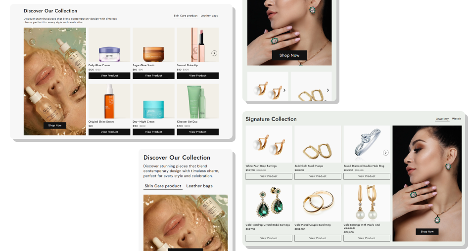Featured Collection With Interactive Tabs section