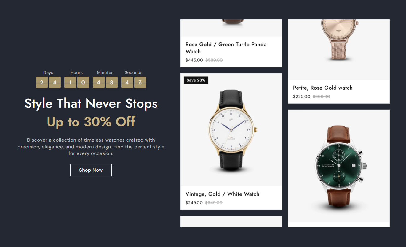 Featured Collection Offer Countdown Desktop Preview 3