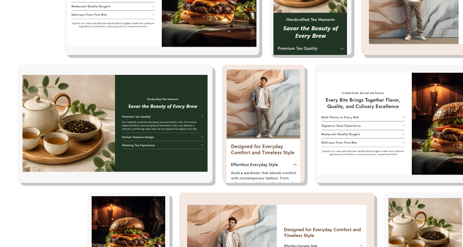 Features Accordion Flexible Layout Section