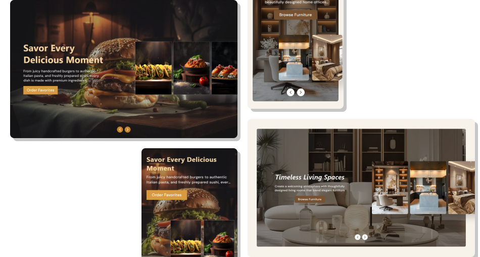 Hero Slideshow Interactive Panels Section