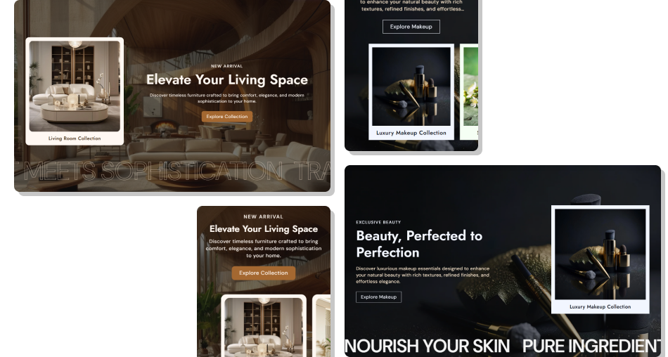 Hero Slideshow Scroll Product Showcase Section