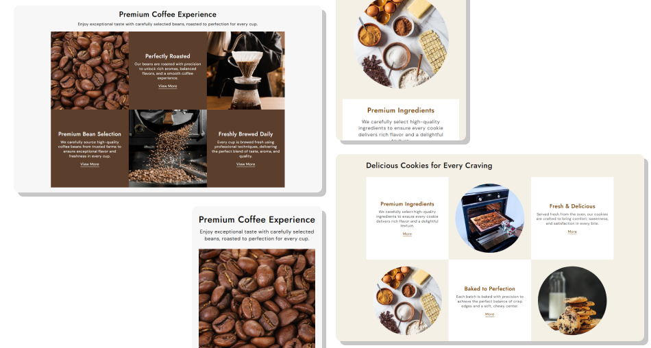 Image Grid Showcase section