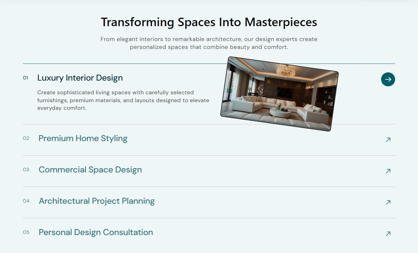 Our Services Accordion List Desktop Preview 2