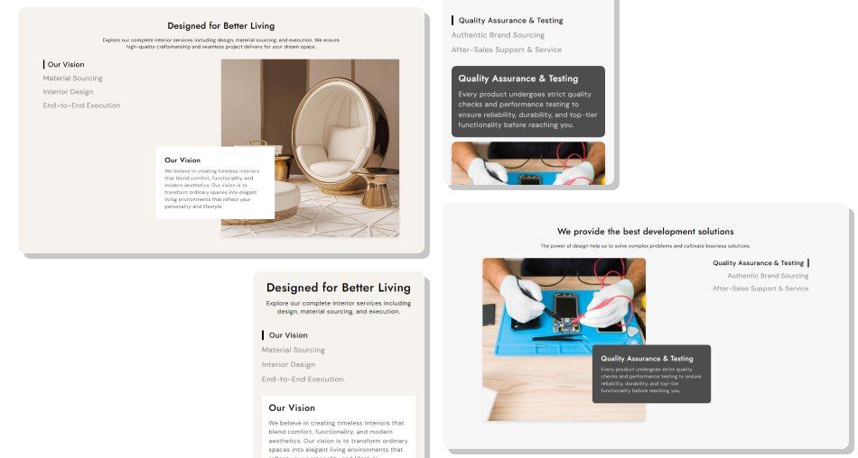 Our Services section