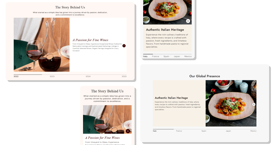 Our Story Slider section