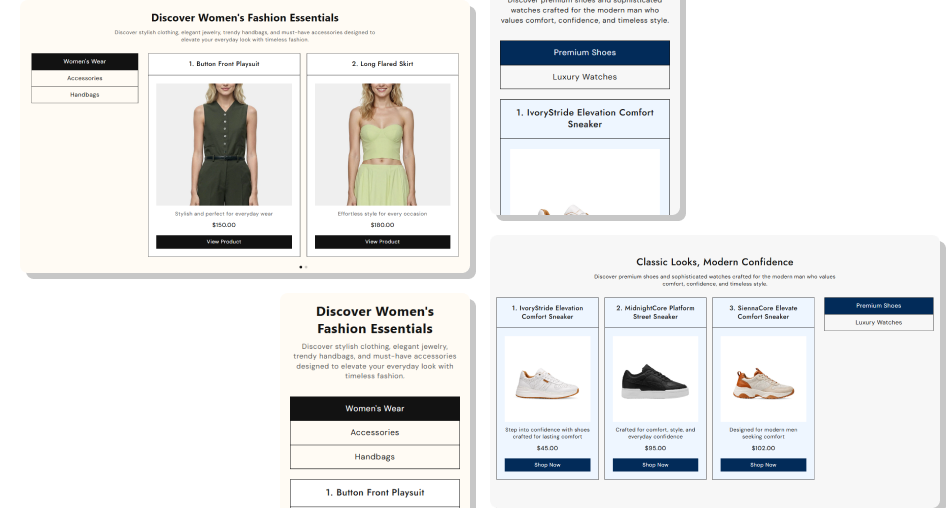 Product Tabs Showcase section