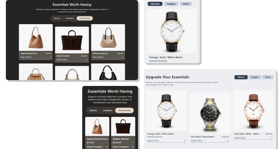 Product Tabs section benefits