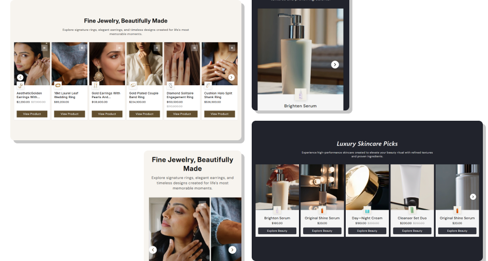 Shoppable Video Section