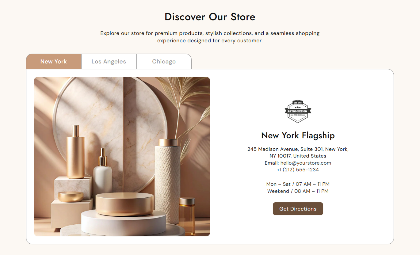 Store Details Location Tabs Desktop Preview 1