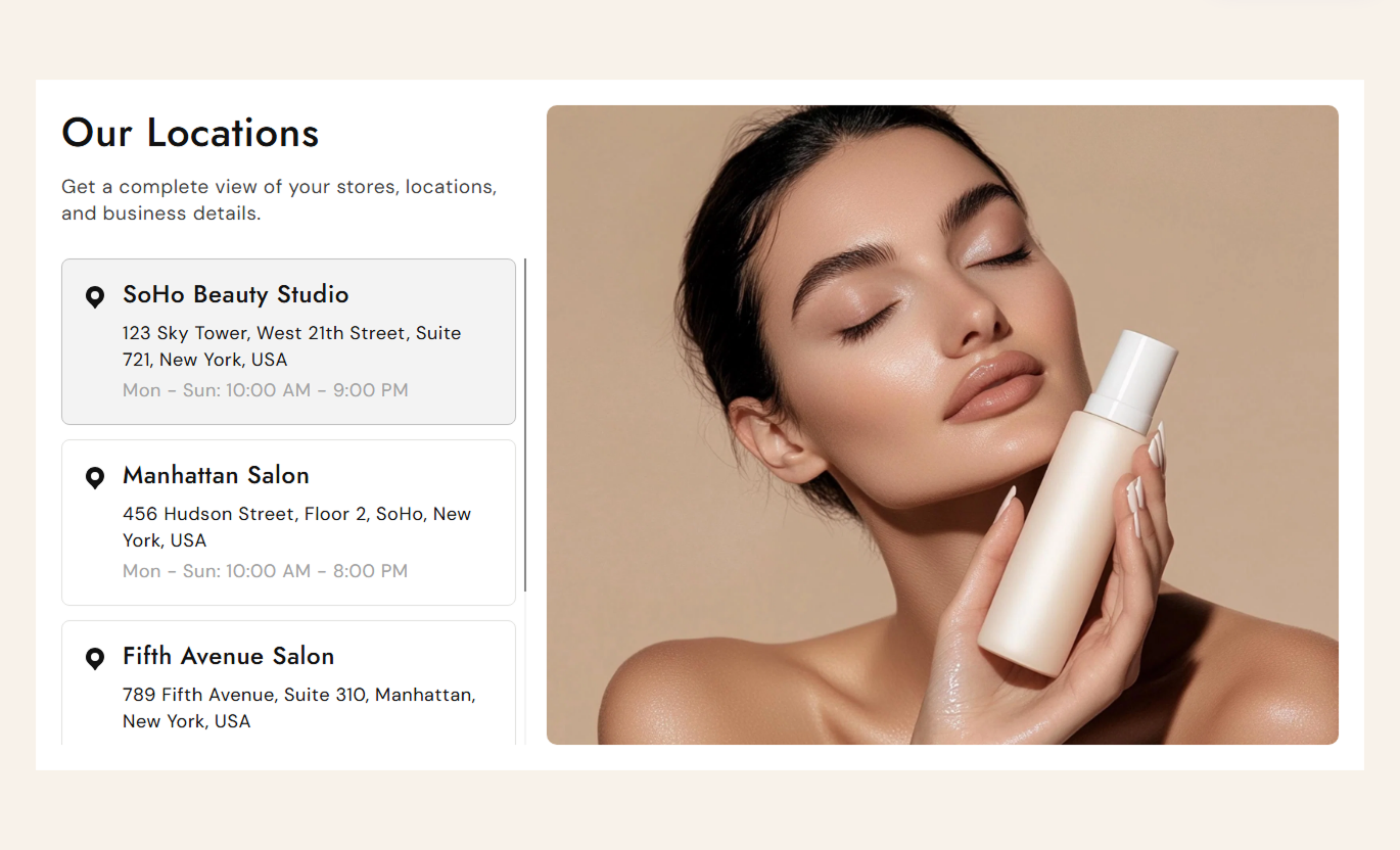 Store Details Showcase section preview 1