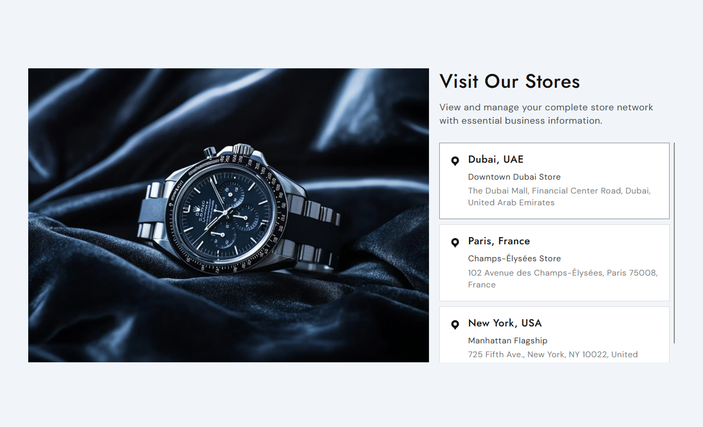 Store Details Showcase section preview 2