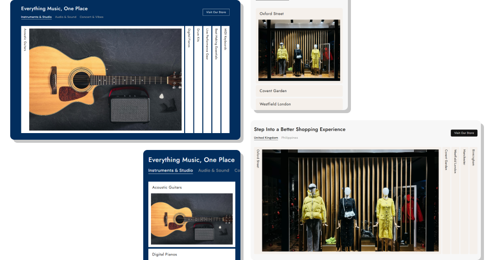 Vertical Tab Wise Image section