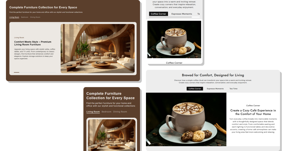 Tab Wise Image Text Slider section