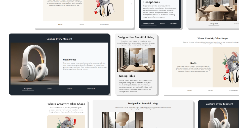 Tab Wise Image Text section