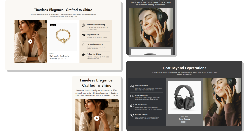 Trending Product Showcase section benefits