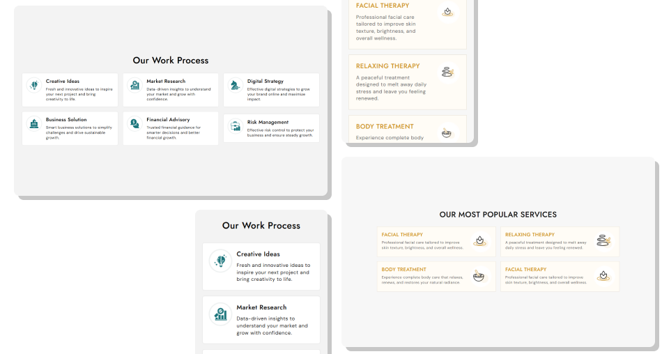 USP Icon Bar Cards section
