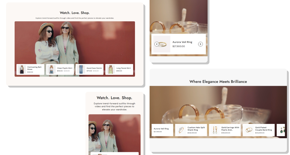 Video with Products section